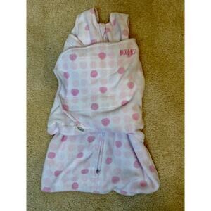 Halo sleep sack swaddle pink polka dot Newborn size